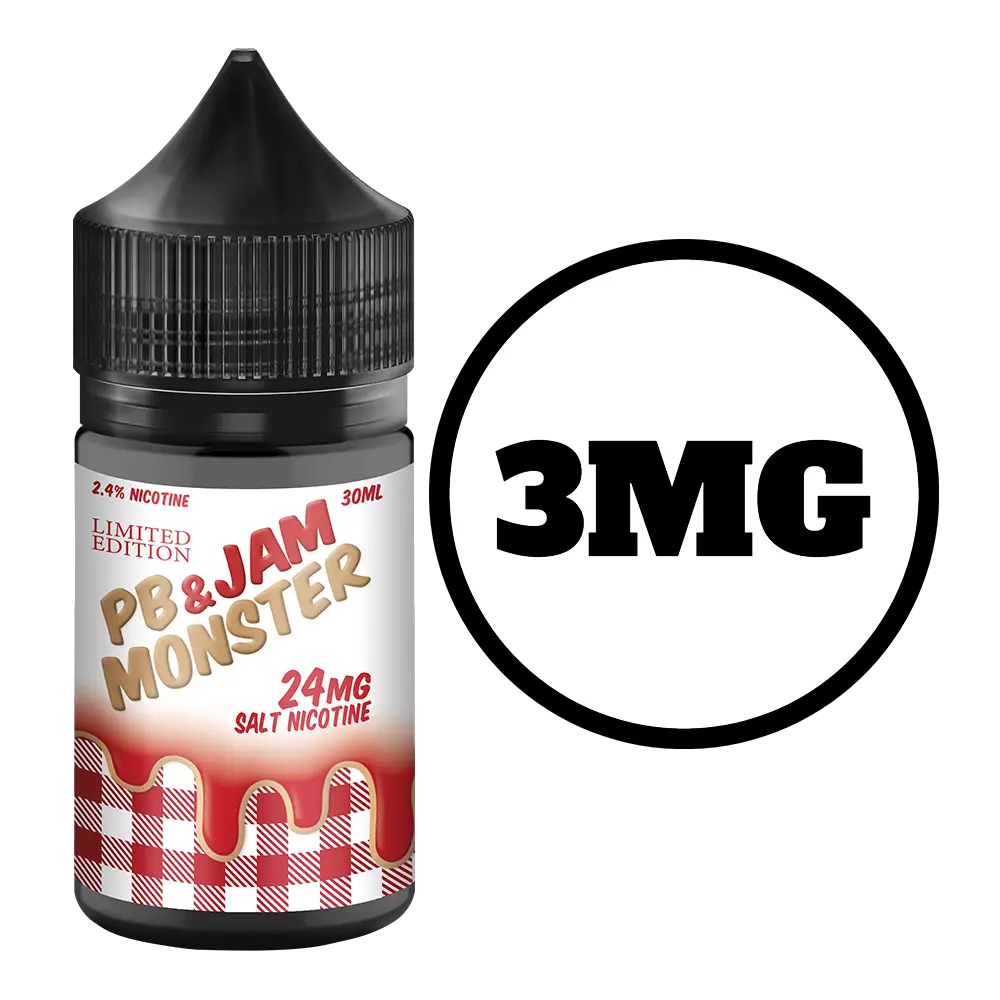 [Q-3040-01] PB AND JAM MONSTER 100 ML (3MG, Strawberry)