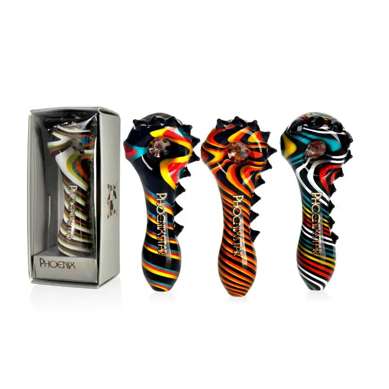 [T-1421-09] Phoenix Glass Handpipe (PGP104 4")