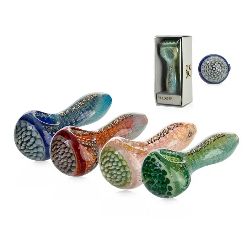 [T-1421-11] Phoenix Glass Handpipe (PGP107 4")