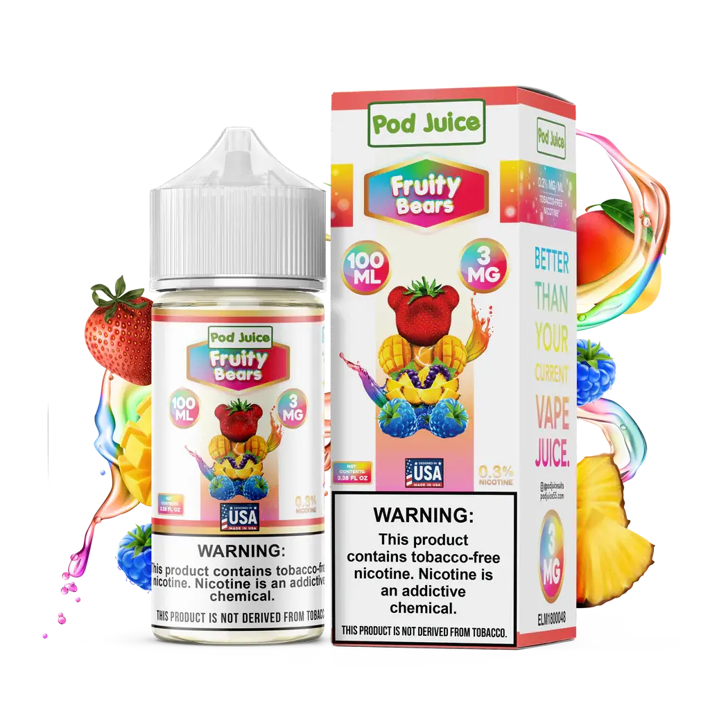 [Q-3093-07] POD JUICE 100ML (3MG, Fruity Bears)
