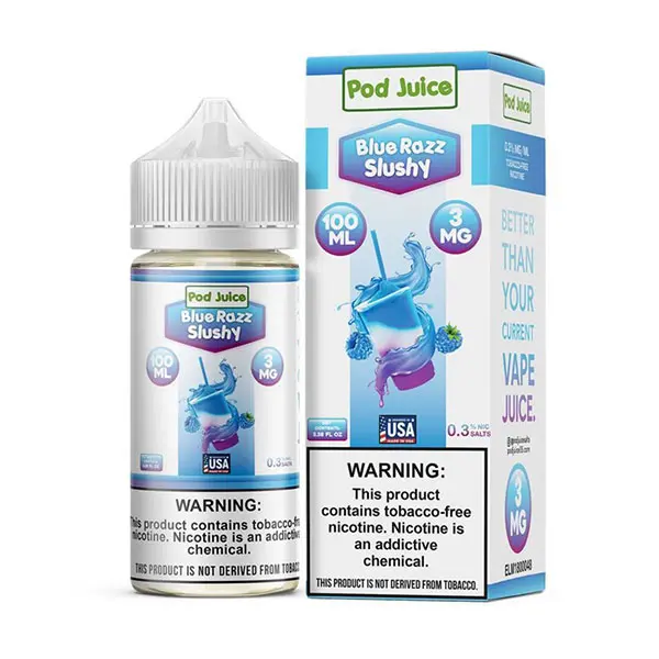 [Q-4319-10] POD JUICE FREEZE 100ML (6MG, Blue Razz Slushy)