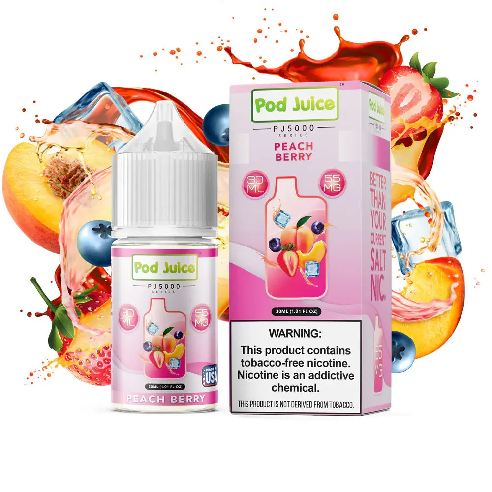[Q-3096-04] POD JUICE PJ5000 30ML (55mg, Peach Berry)