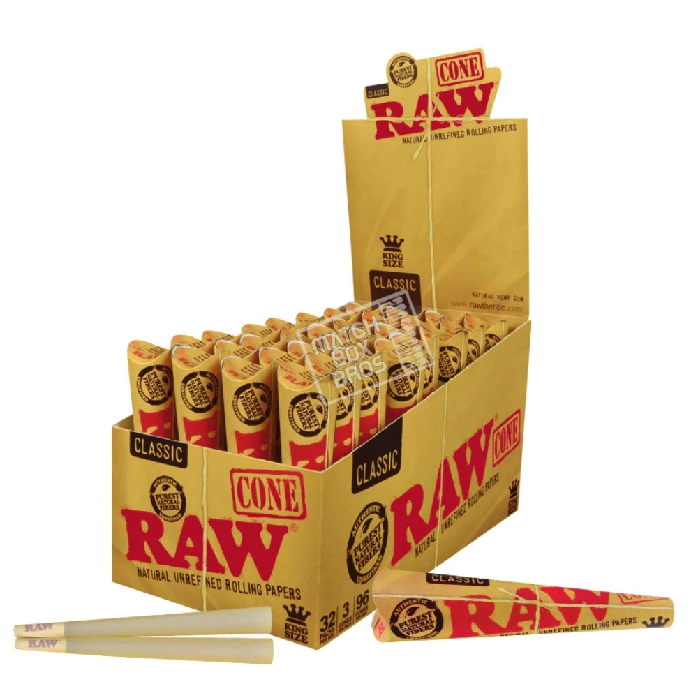 [Q-3190-06] RAW CONE PRE-ROLLES 32CT (1 1/4 6PK ORGANIC)