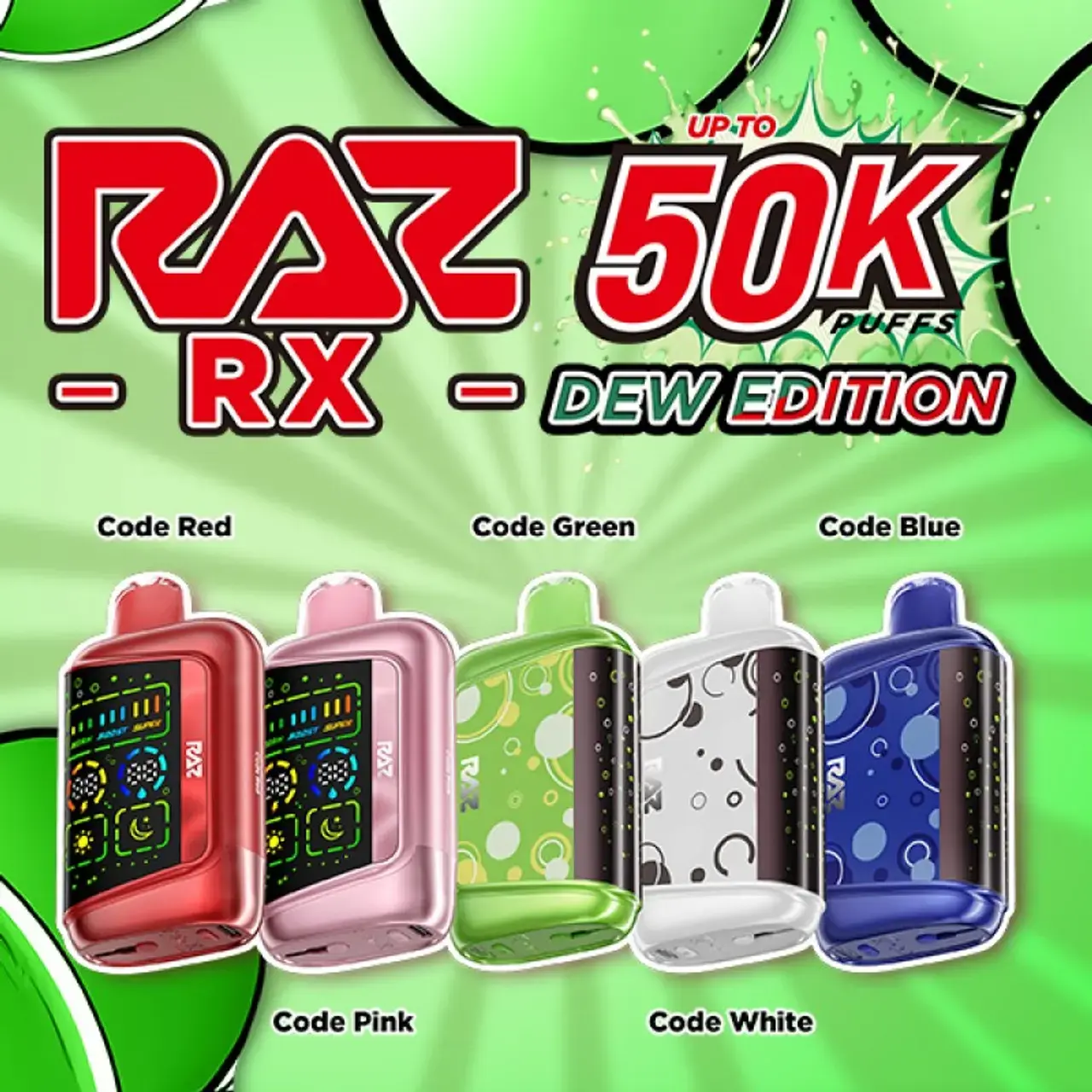 [T-1552-02] RAZ RX 50K Puff 5PK 19ML (Code Blue)