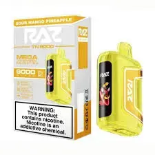 [Q-3209-12] RAZ TN9000 DISPOSABLE VAPE 5PK 12ML (Sour Mango Pineapple)