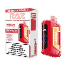 [Q-3209-09] RAZ TN9000 DISPOSABLE VAPE 5PK 12ML (Georgia Peach)