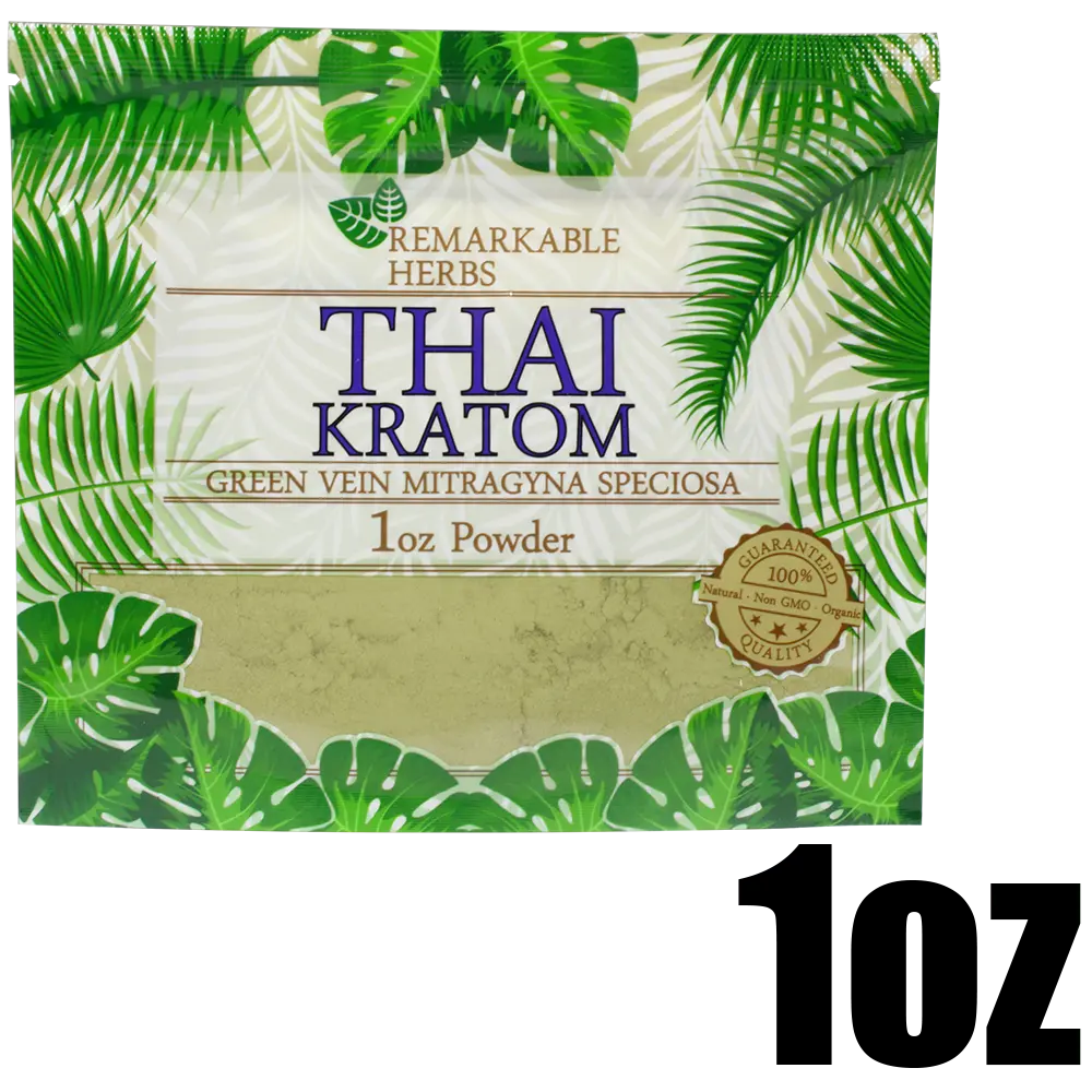 [Q-3211-07] REMARKABLE HERBS KRATOM 1OZ (Green Vein Thai)