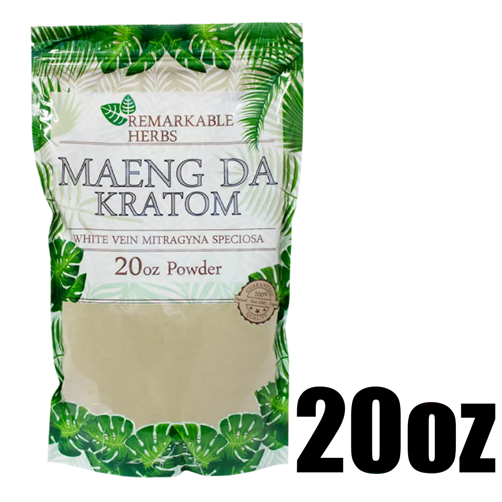 [Q-3212-04] REMARKABLE HERBS KRATOM 20OZ (White Vein Maeng Da)