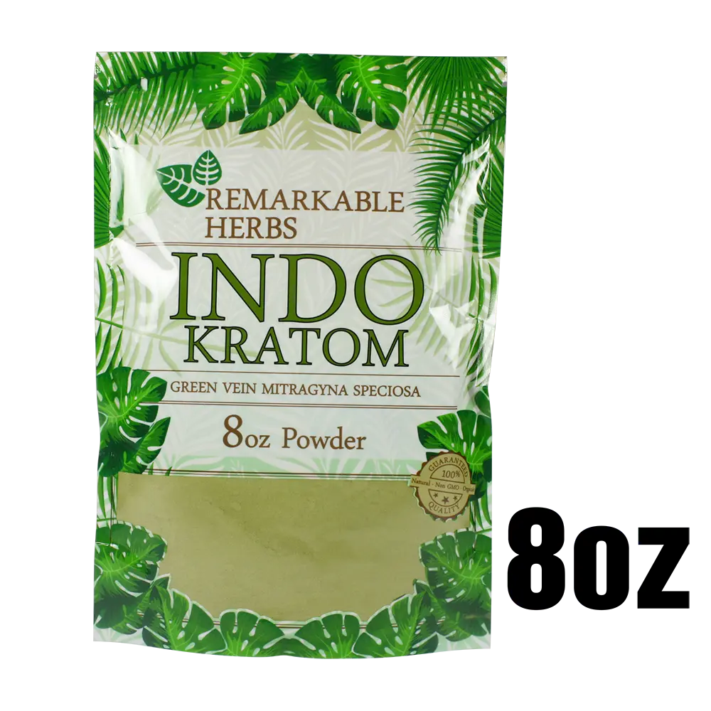 [Q-3214-06] REMARKABLE HERBS KRATOM 8OZ (Green Vein Indo)
