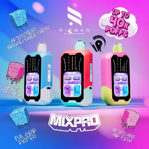 [T-1435-14] Rifbar Mixpro 40K Puff 18ML 5PK (Blueberry Pink Lemonade)