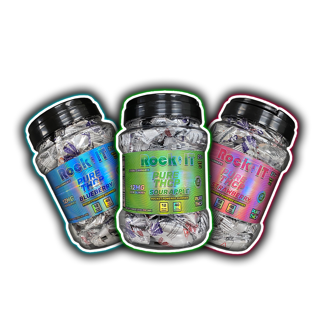[T-1299-01] Rock It PURE THC-P 33X 480MG 40CT Gummy Jar (Cotton Candy)