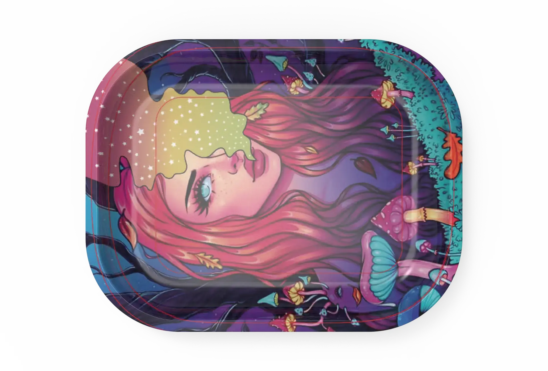 [T-1401-27] Rolling Tray18*14*1.5cm (Mushroom Lady)