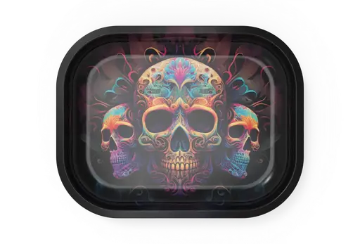 [T-1401-31] Rolling Tray18*14*1.5cm (3 Skull)