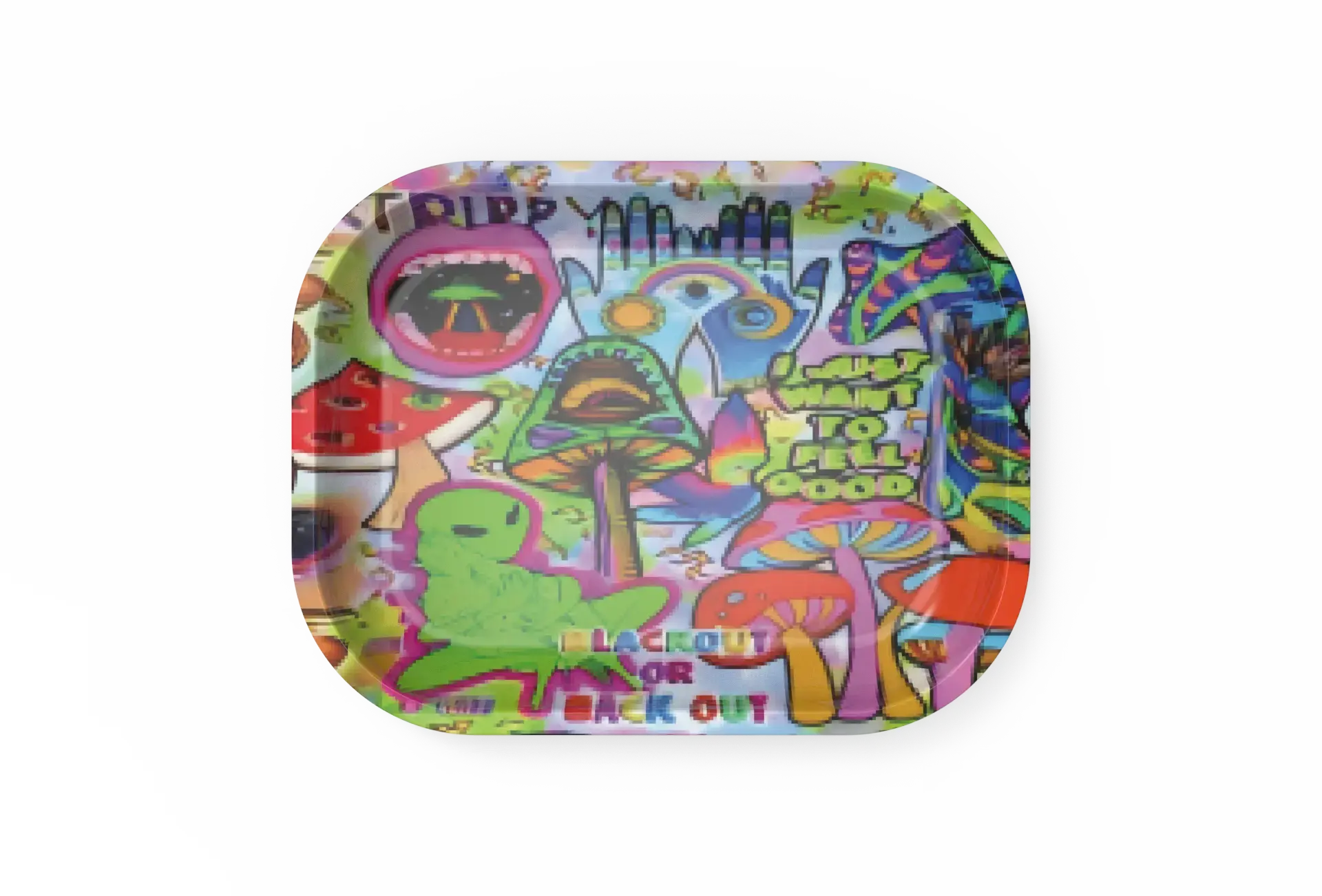 [T-1401-50] Rolling Tray18*14*1.5cm (Feel Good)