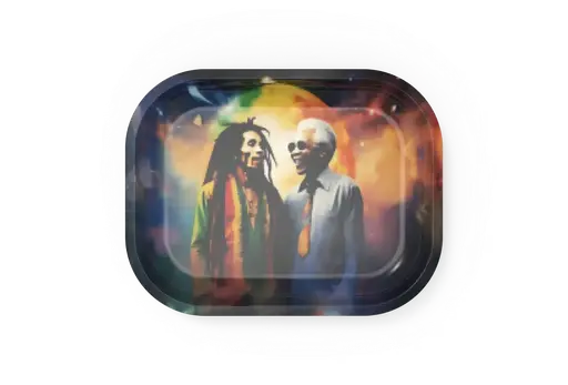 [T-1401-52] Rolling Tray18*14*1.5cm (Mandela & Bob)