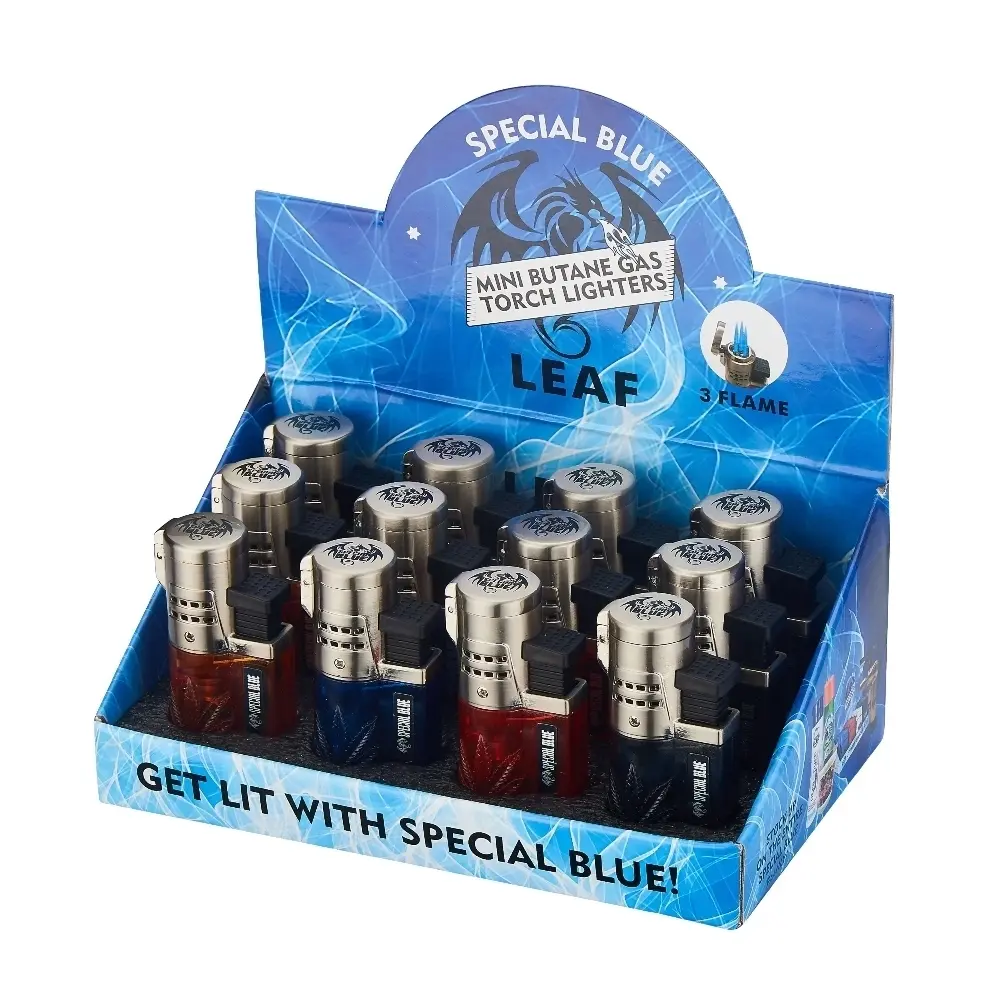 SB LEAF 3 FLAMES LIGHTER 20CT DISPLAY