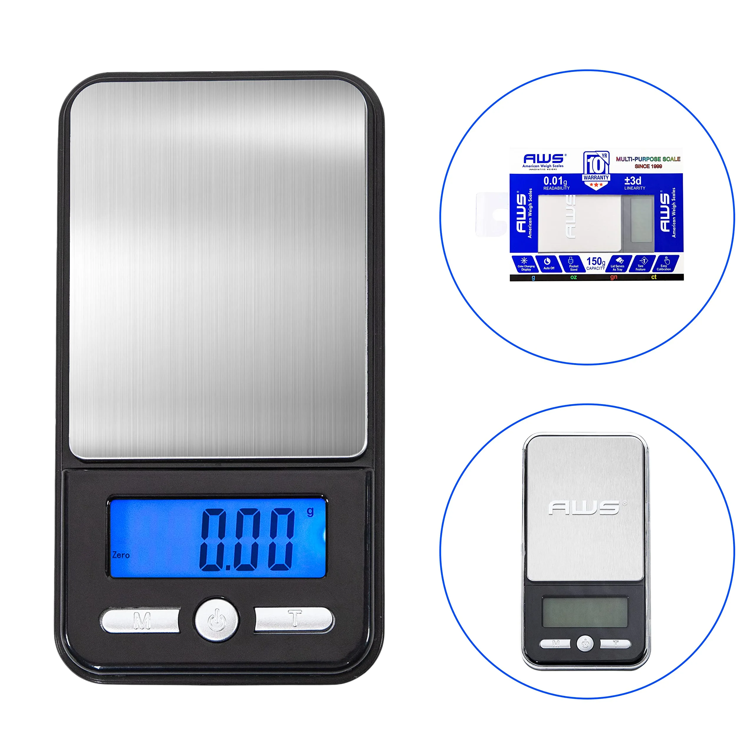 [Q-1255-03] SCALE AWS 150G X 0.01G POCKET SCALE (Black)