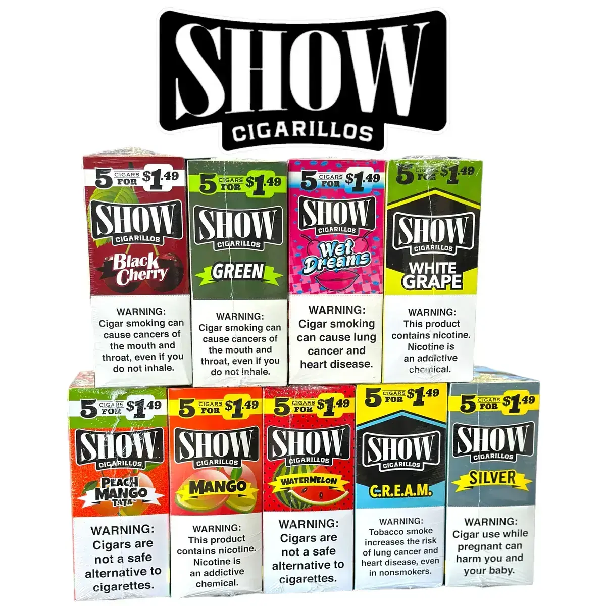 [T-1618-06] SHOW 5/$1.49 Cigarillos (Silver)