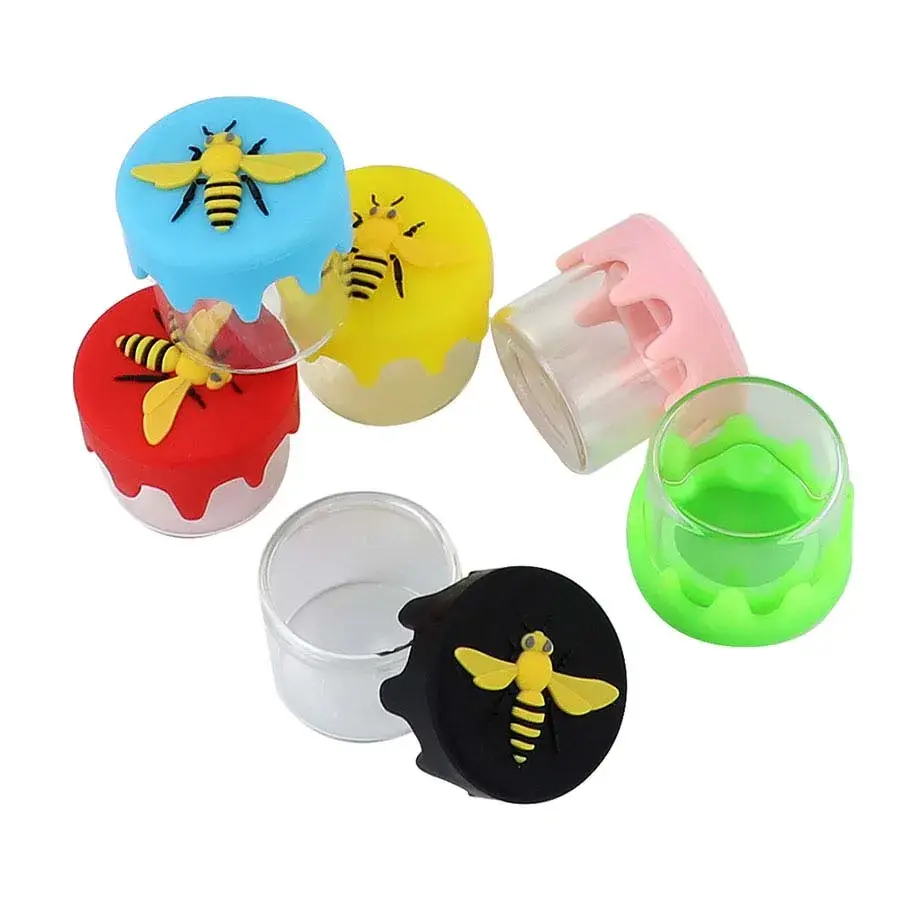 SILICONE CONTAINER WITH GLASS BASE