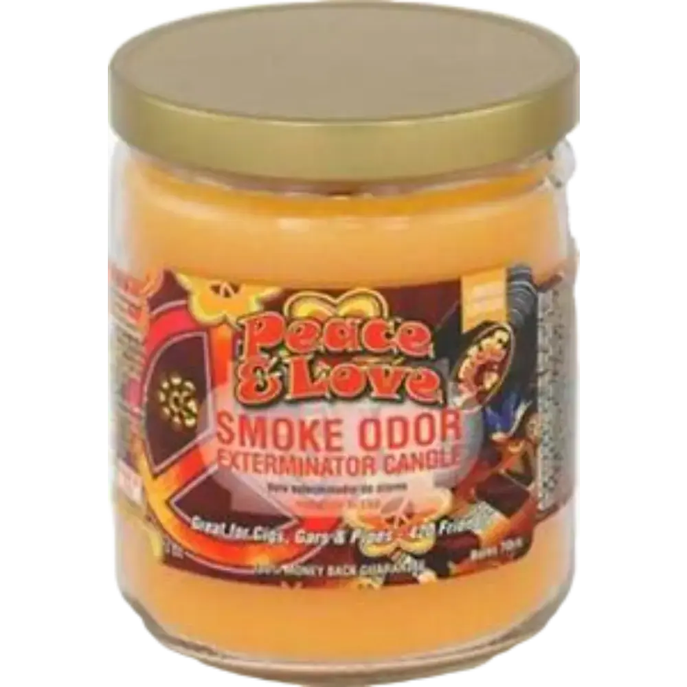 [Q-3568-34] SMOKE ODOR CANDLE 13OZ (Peace & Love)