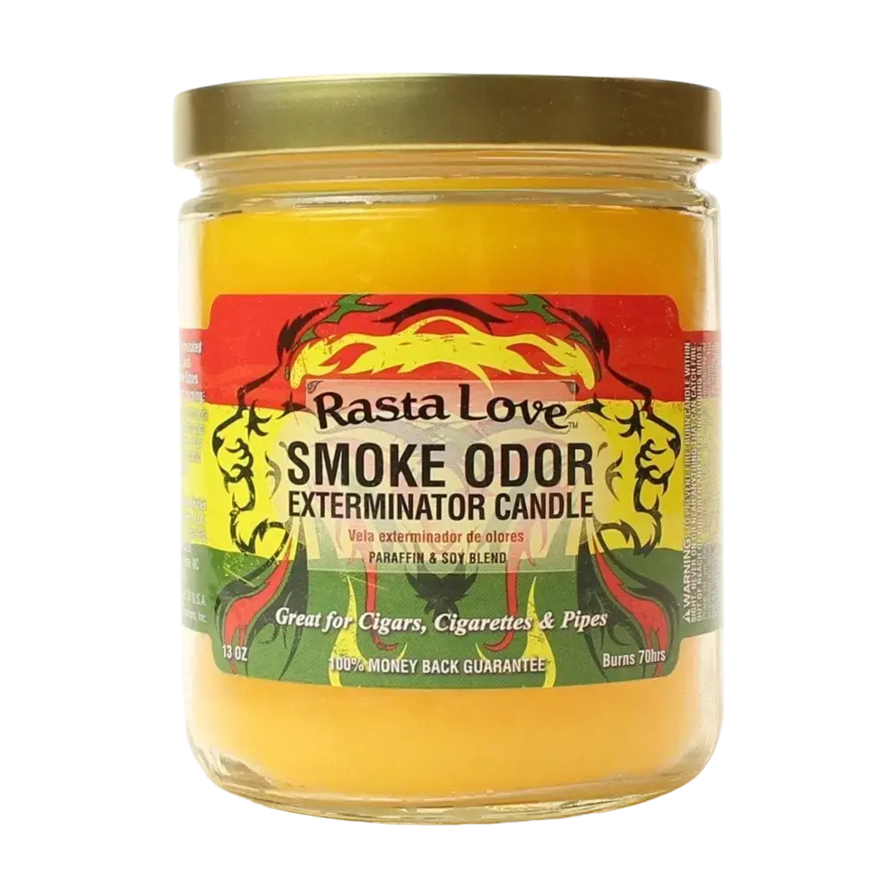 [Q-3568-25] SMOKE ODOR CANDLE 13OZ (Rasta Love)