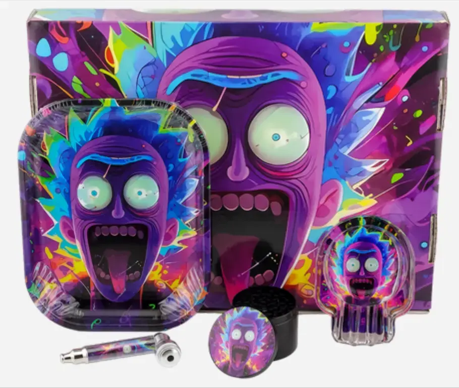 [T-1503-01] Smoking Kit Skull Ashtray 4-Piece kit (Design 1)