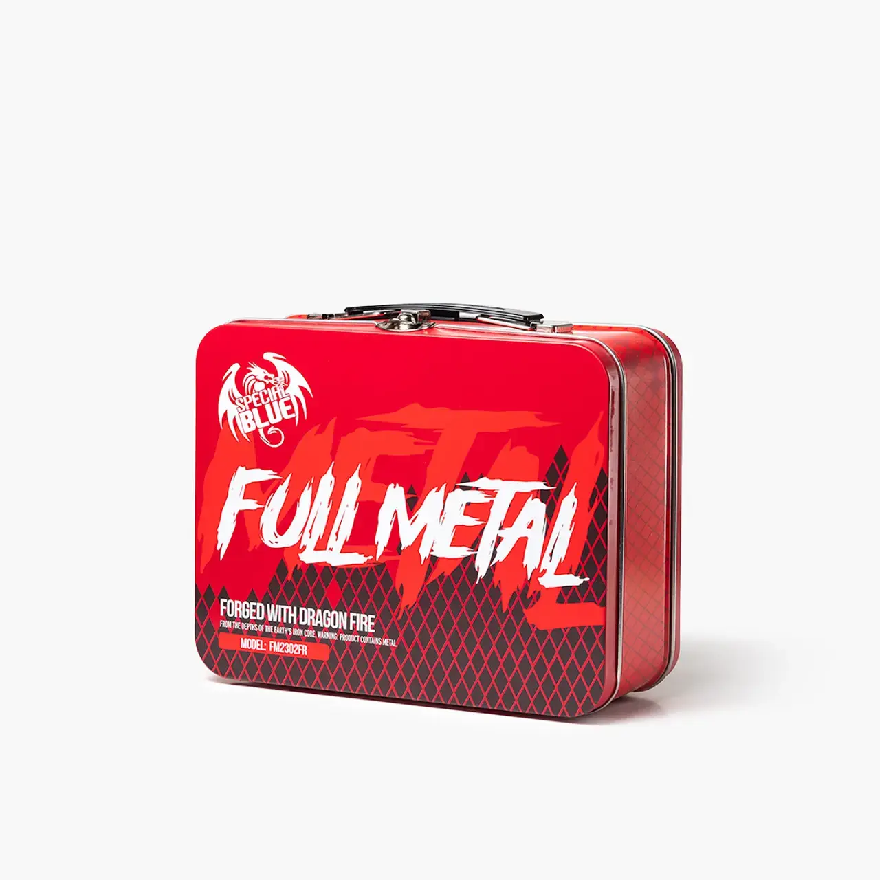 [Q-3610-02] SPECIAL BLUE FULL METAL TORCH W/STASH BOX - (Fire Red)