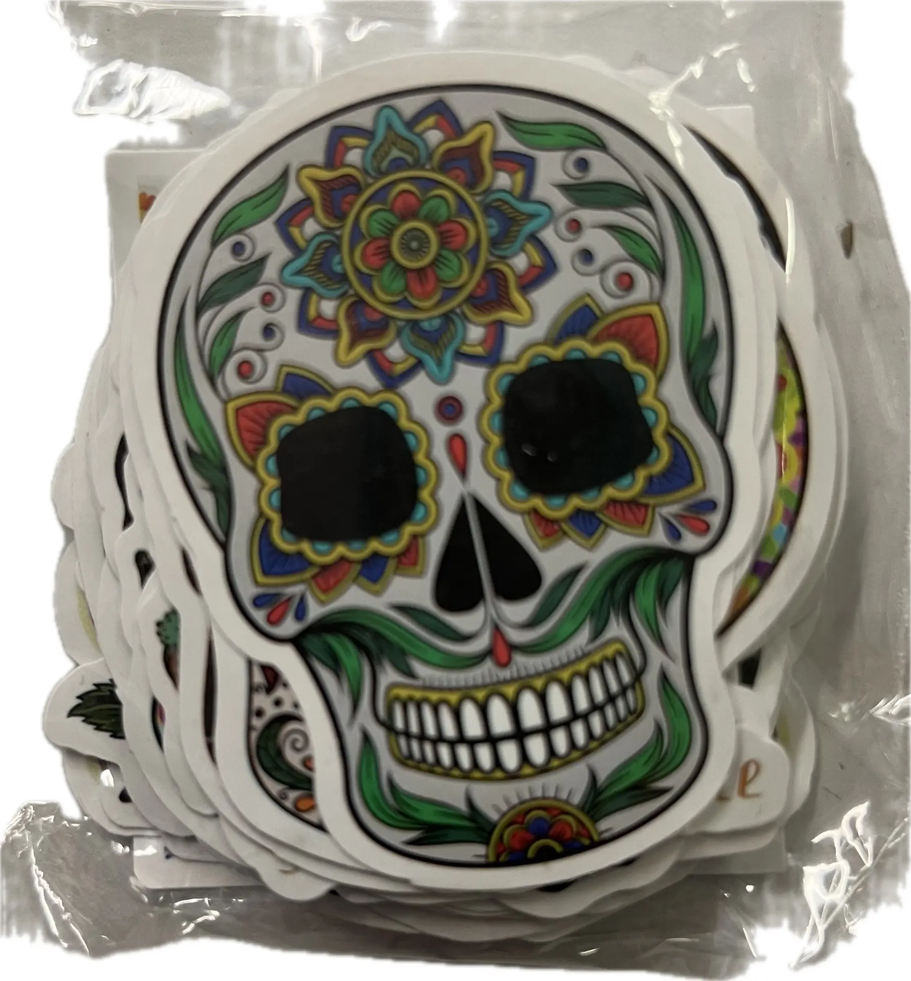 [Q-4231-03] STICKERS 50PCS PACK (COLORED SKULLS STICKER)