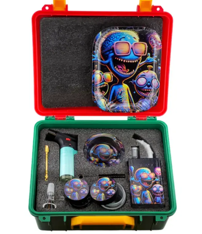 [T-1497-02] Suitcase Juice Bottle Set (Design 1)