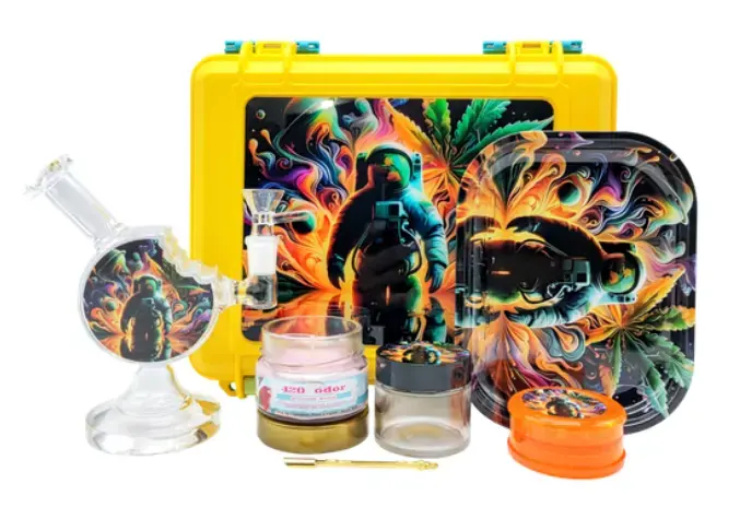 [T-1517-10] SUITECASE WITH COOKIE WATERPIPE W/ CANDLE (Design 10)