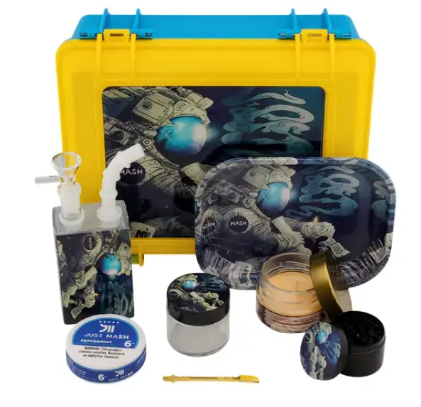 [T-1516-02] SUITECASE WITH JUICE BOX WATERPIPE W/ CANDLE (Design 5)