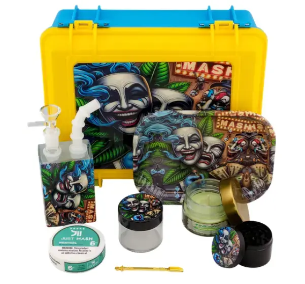 [T-1516-04] SUITECASE WITH JUICE BOX WATERPIPE W/ CANDLE (Design 2)