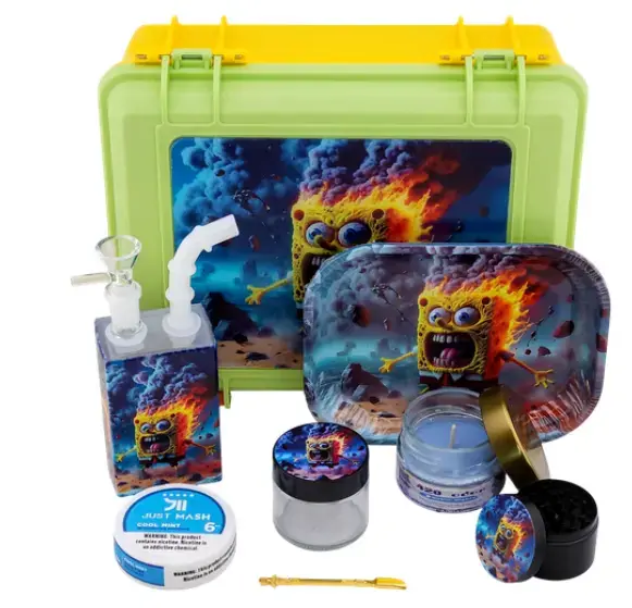 [T-1516-05] SUITECASE WITH JUICE BOX WATERPIPE W/ CANDLE (Design 3)