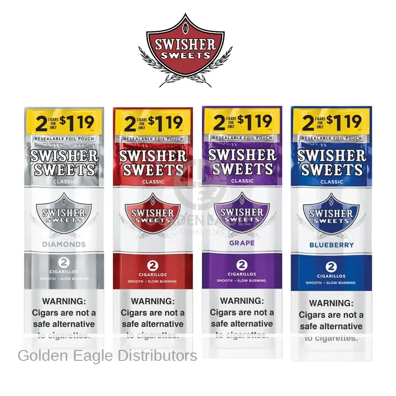 [T-1565] Swisher Sweet Cigarillos 2 For $1.19 Display of 30 (White Grape)