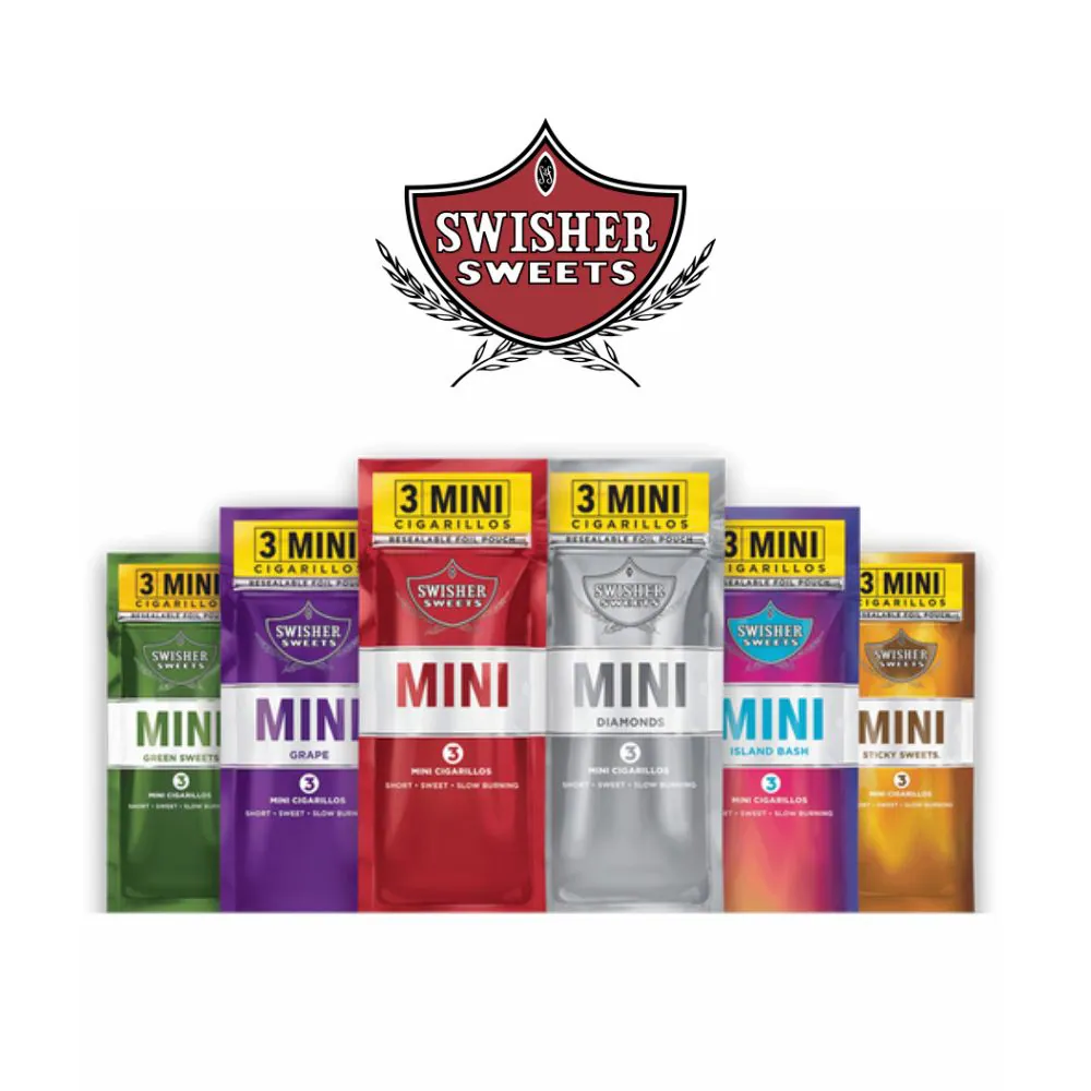 [T-1619-04] Swisher Sweet MINI Cigarillos 3/$2 Display of 15 (Green)