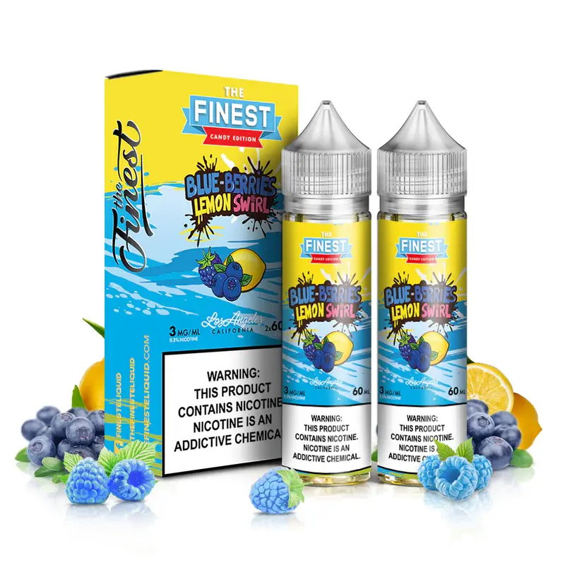 [Q-3674-37] THE FINEST 2X60ML (0mg, Blue Berries Lemon Swirl)
