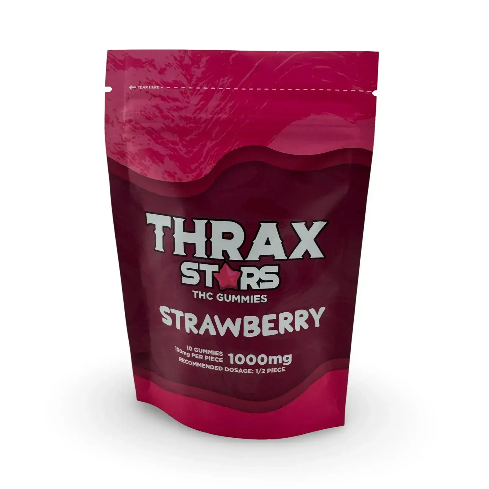 [Q-4774-08] THRAX GUMMIES 10 STARS Delta 8 1000MG (Strawberry)