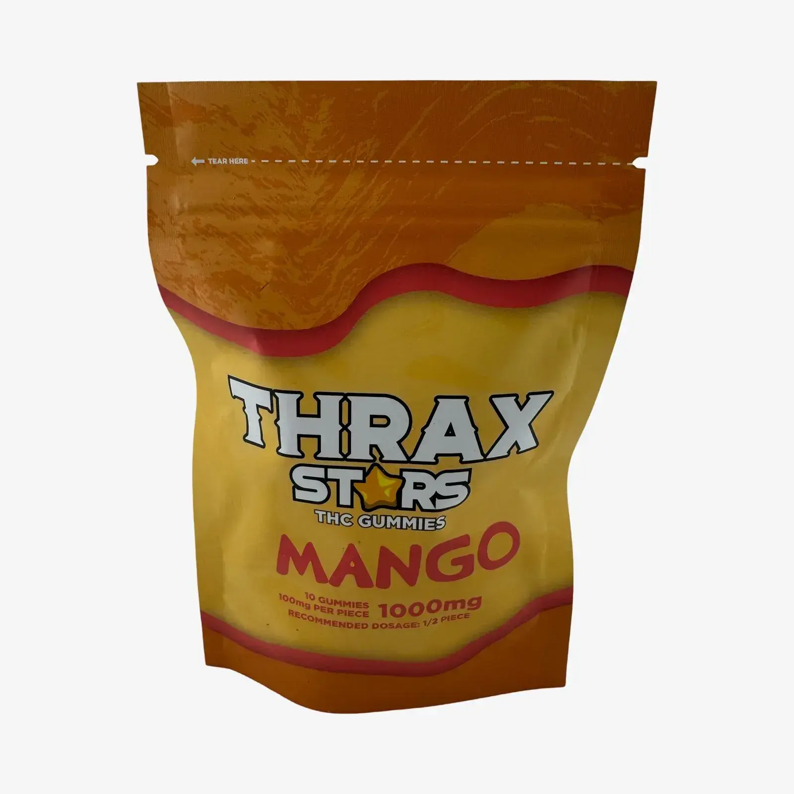 [Q-4774-02] THRAX GUMMIES 10 STARS Delta 8 1000MG (Mango)