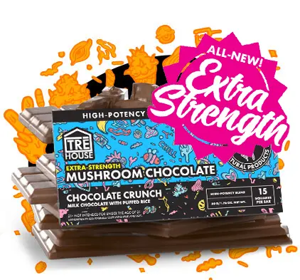 [T-1520-05] TRE HOUSE MAGIC MUSHROOMS Extra Strength CHOCOLATE BAR 10PK a Box (Fruity Cereal)