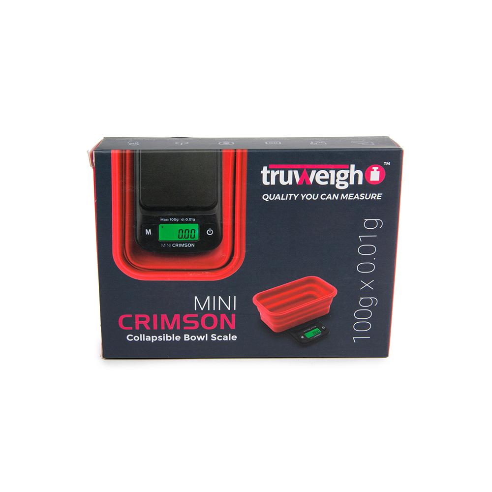 TRUWEIGH RED MINI CRIMSON SCALE COLLAPSIBLE BOWL 100G X 0.01G