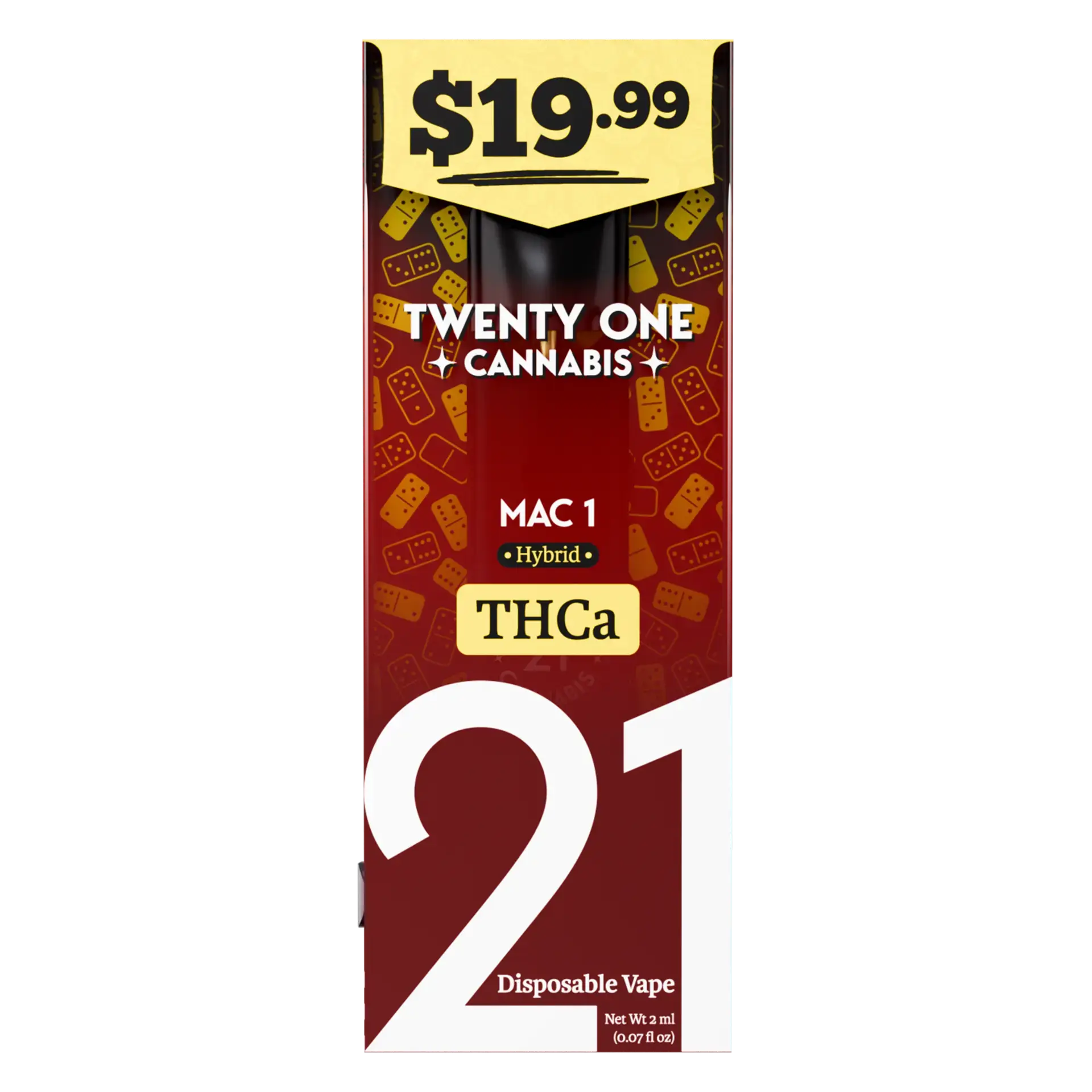 [T-1407-03] Twenty One Vape Disposable 2ml THC-A Pre-Priced $19.99 6PK (Black Lime (Indica))