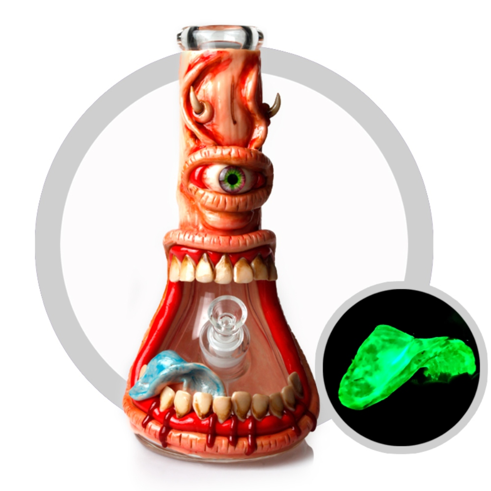 WATERPIPE 12.5" MUSHROOM WITH FLOWER DRAWING