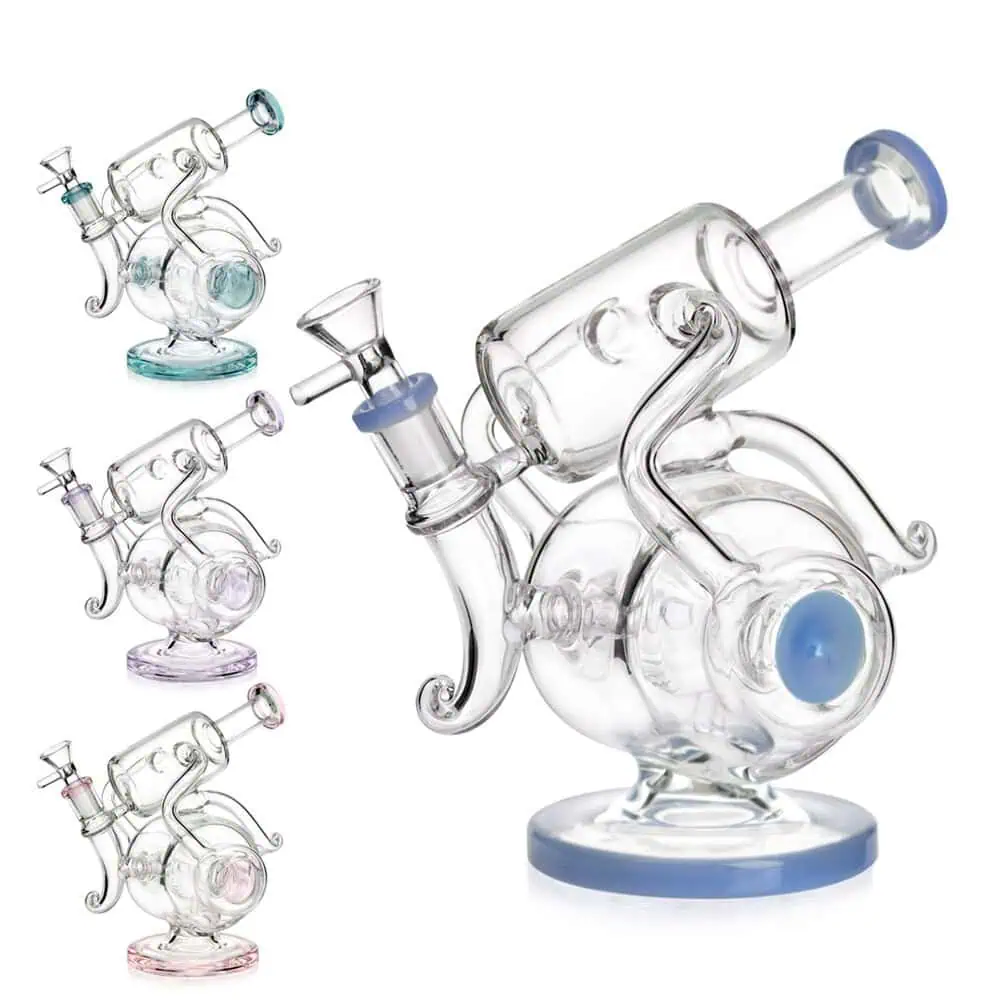 WATERPIPE 8.3 RECYCLER OIL RIG ROOT PERC MULTI COLOR