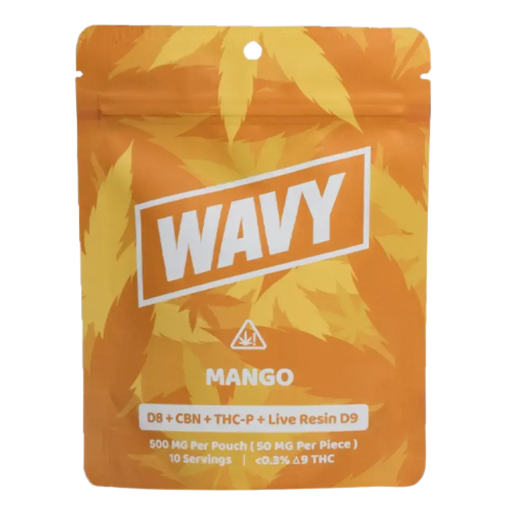 [T-1228-02] WAVY GUMMY D8, LIVE RESIN D9, THC-P, CBN 500MG Bag (Grape)