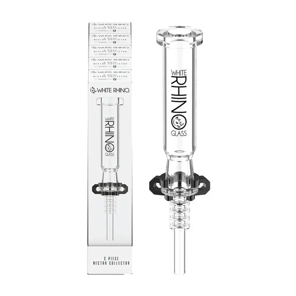 [Q-4864-02] WHITE RHINO 2 PIECE NECTAR COLLECTOR- 5 COUNT DISPLAY (Design 2)