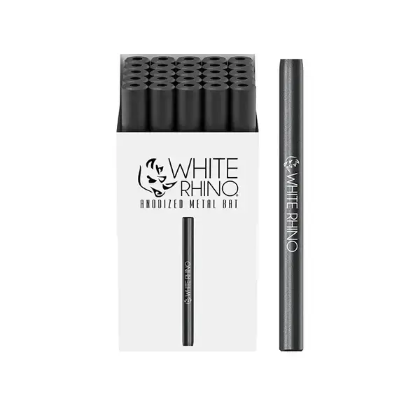 [10105-05] WHITE RHINO ANODIZED METAL BAT - 25 COUNT (BLACK)