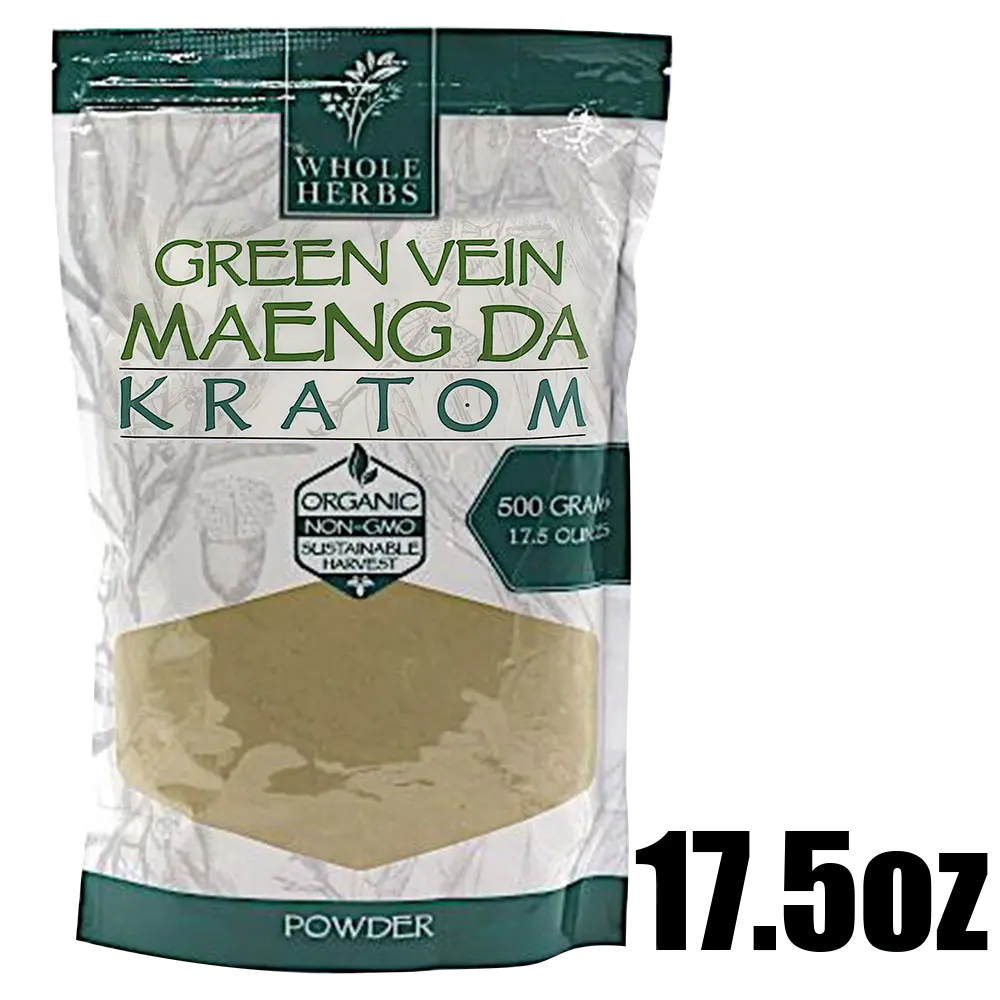 [Q-4053-02] WHOLE HERBS KRATOM POWDER 17.5OZ (Green Vein Maeng Da)