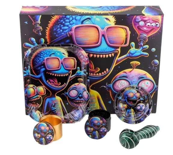 [T-1496-02] Window Box Glass Smoking Pipe kit (Design 2)