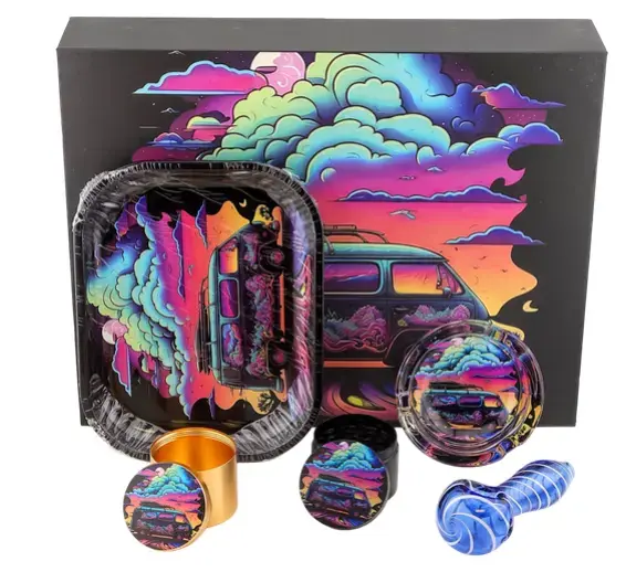 [T-1496-03] Window Box Glass Smoking Pipe kit (Design 3)