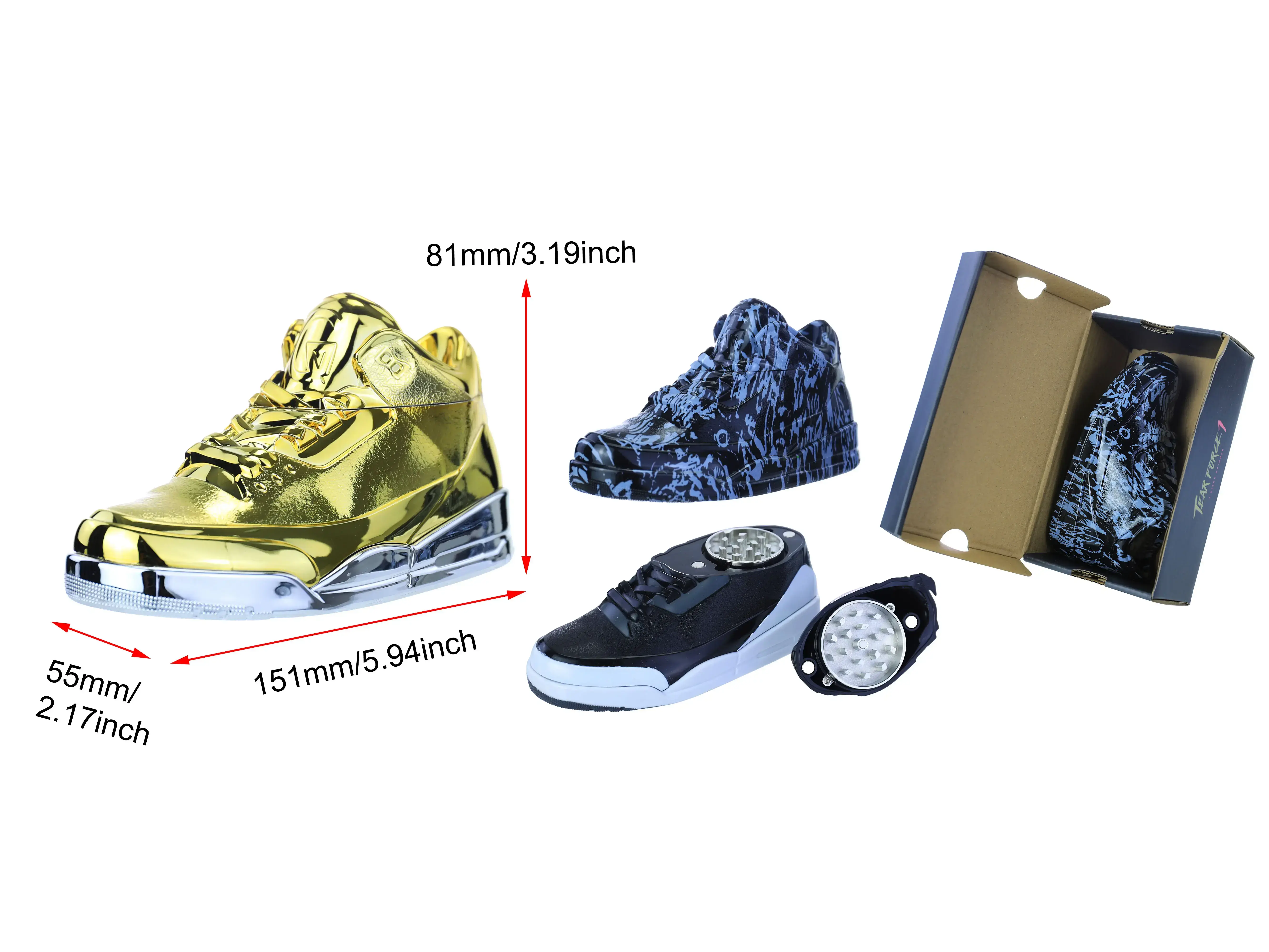 [T-1389-05] Clover Grinder Zinc Alloy 4 Part 6PC Display (GX-2482 151*55*83MM)